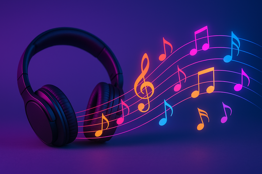 K-Pop type beats with vibrant musical notes