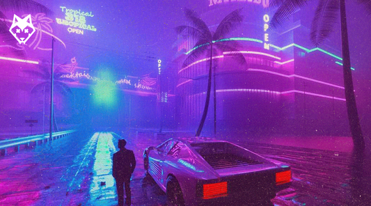 Singer recording vocals over 80s inspired pop type beats with retro synthesizers