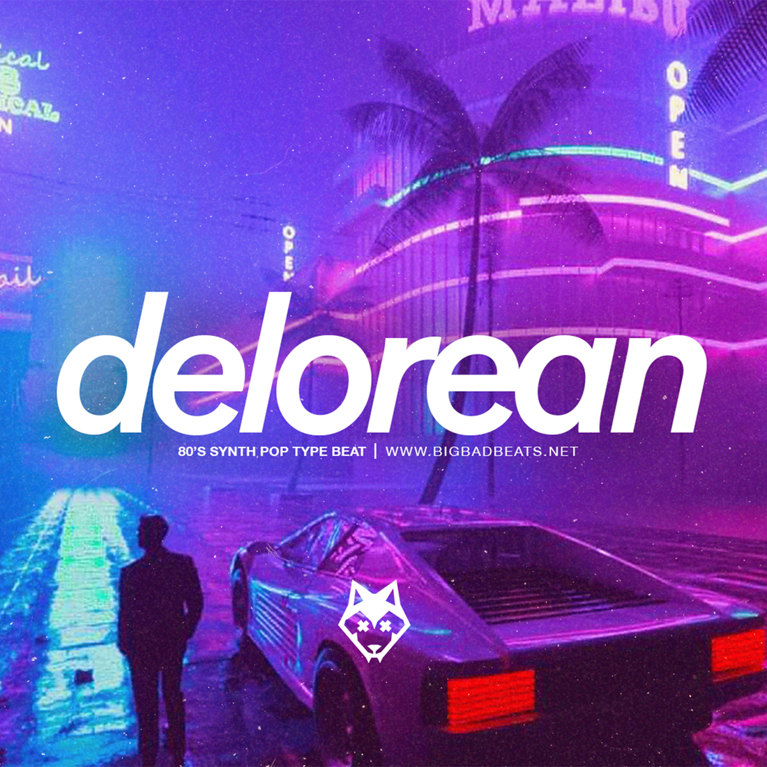BigBadBeats Delorean type beat cover featuring 80s pop elements.